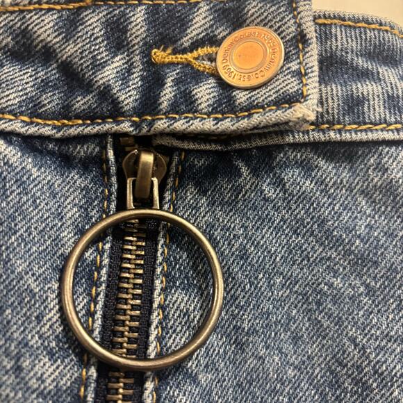 Front Zip Mini Skirt A-Line Jean Skirt Y2K, size 6 - Picture 6 of 8
